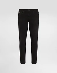Gray wash slim-fit stretch jeans