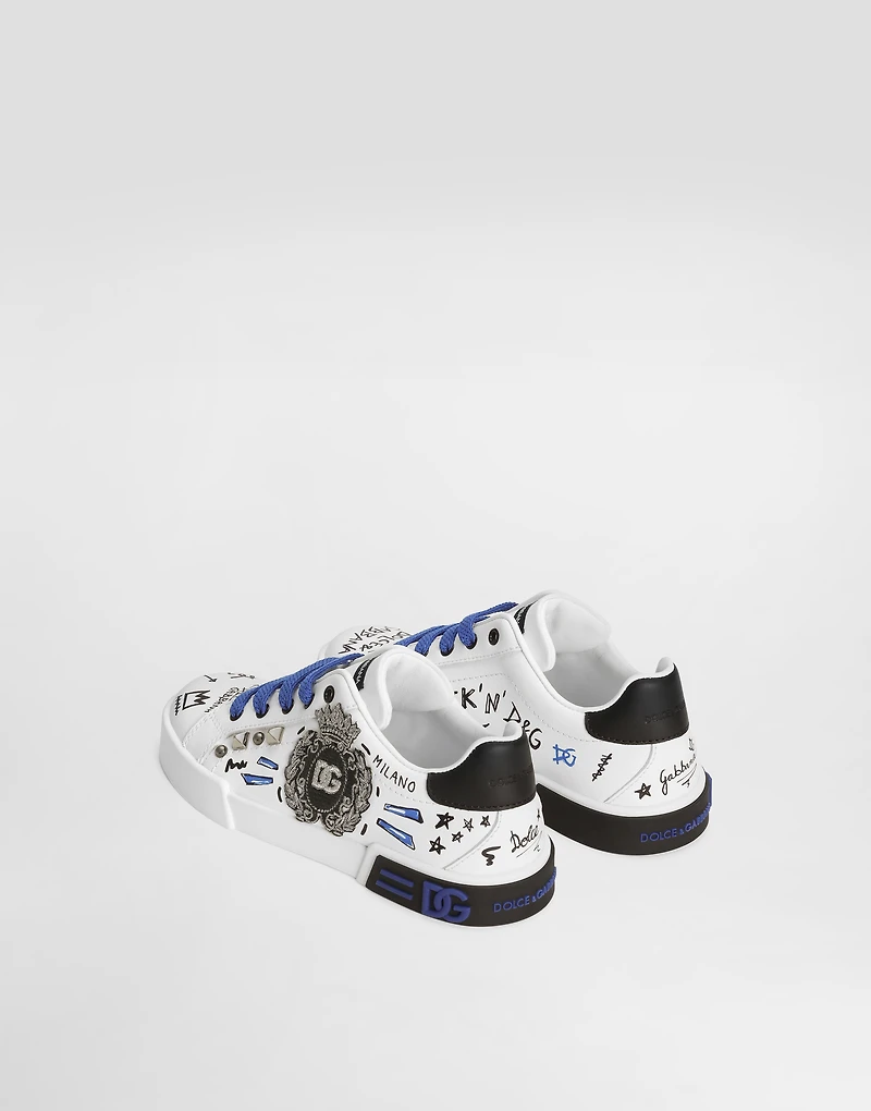 Printed calfskin Portofino Light sneakers