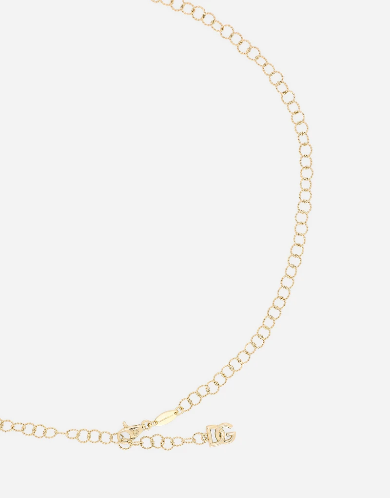 Lettering Chain Necklacetwisted wire in 18-carat yellow gold