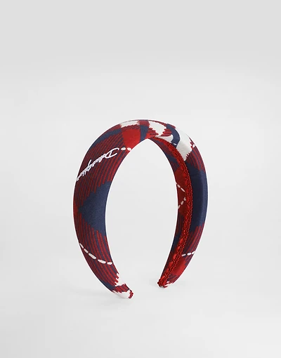 Tartan-print headband