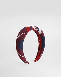 Tartan-print headband
