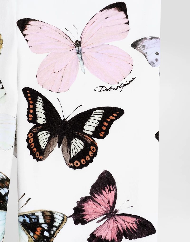 Interlock leggings with butterfly print