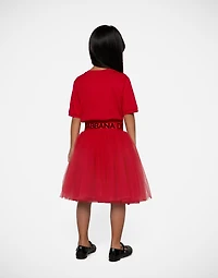 Jersey T-shirt with lace insert