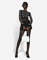 Double wool crepe shorts