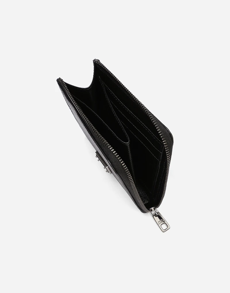 Calfskin card holder with branded plate