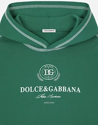 Jersey hoodie with contrasting stitching and Dolce&Gabbana logo