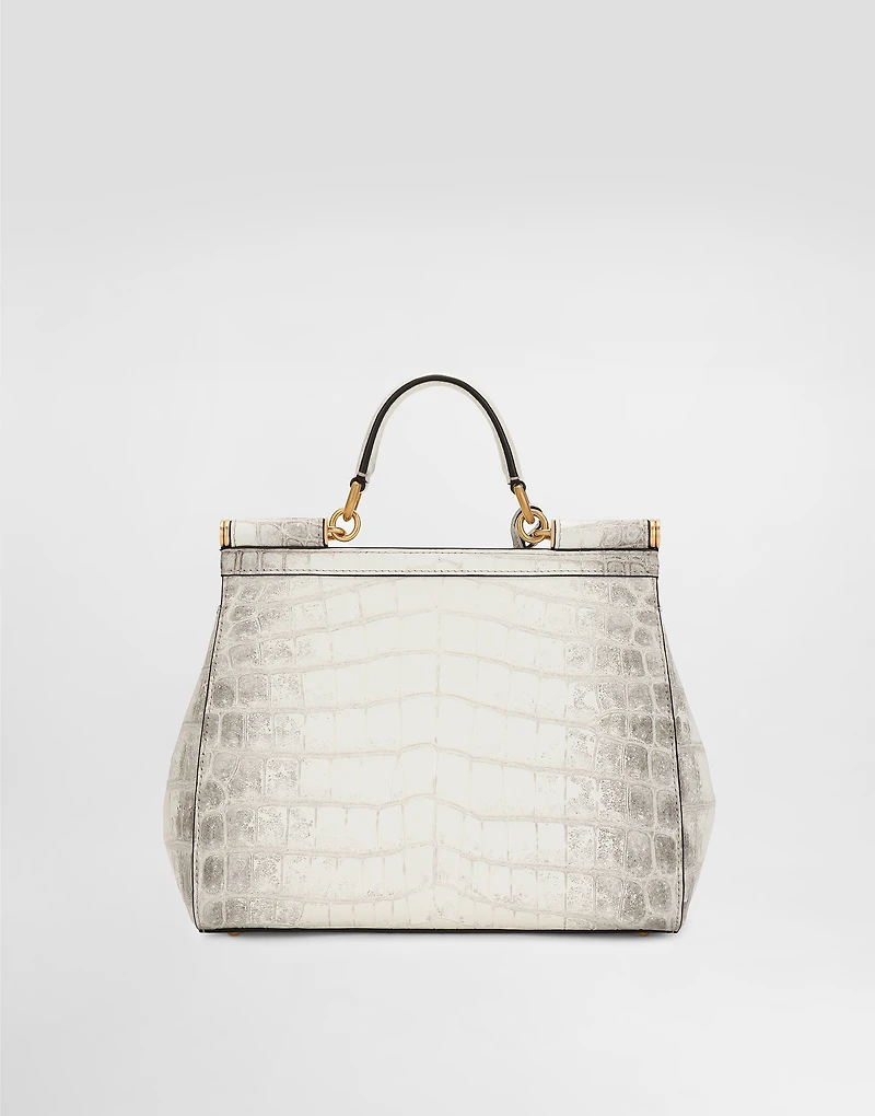 Large Sicily handbag in himalayan crocodile leather