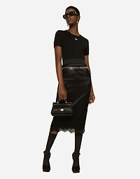 Satin midi skirt