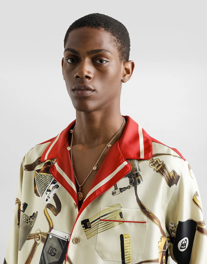 Silk shirt with lighter print