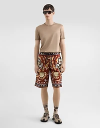 Short-sleeved silk t-shirt