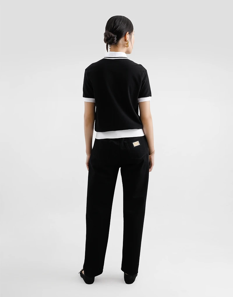 Short cotton piqué polo-shirt with DG logo embroidery
