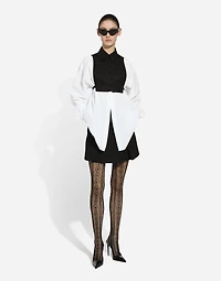 Cotton shirt with contrasting front