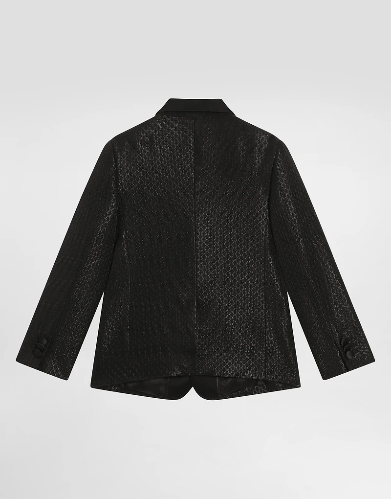 Single-breasted lamé jacquard wool jacket