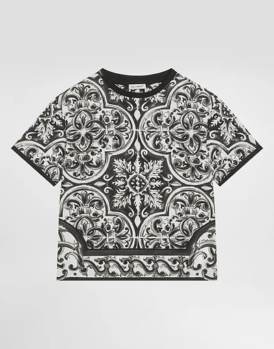 Majolica-print short-sleeved t-shirt