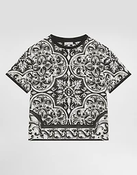 Majolica-print short-sleeved t-shirt