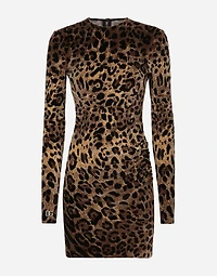 Short chenille jacquard dress with DG logo