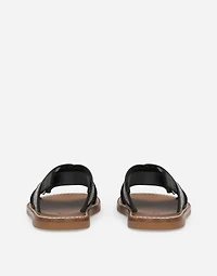 Canvas sandals with Dolce&Gabbana logo print