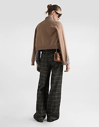 Wool trousers with check print