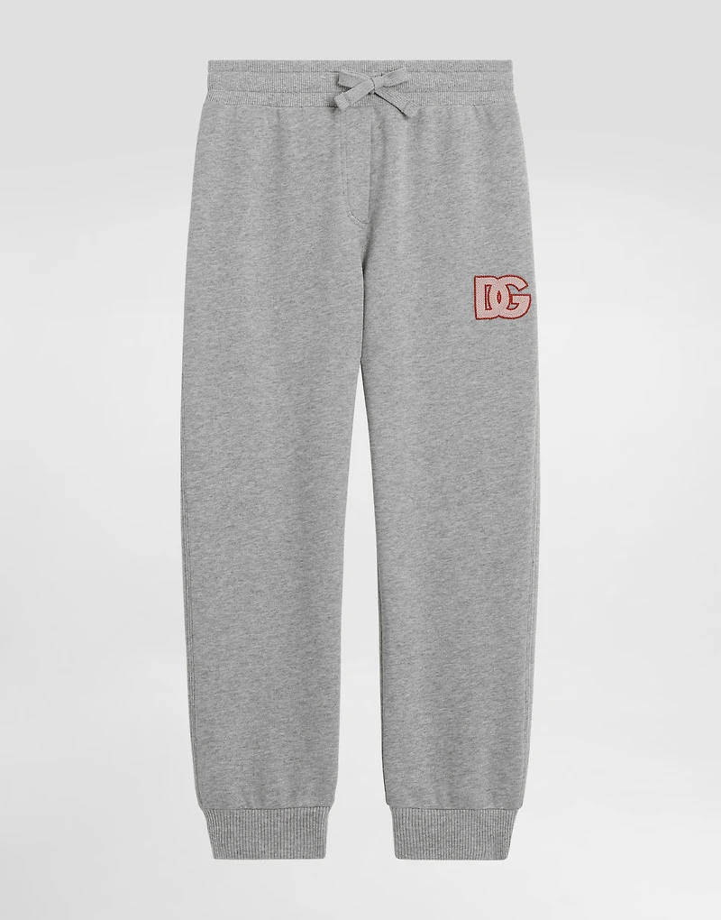 Oversized fleece trousers with DG embroidery