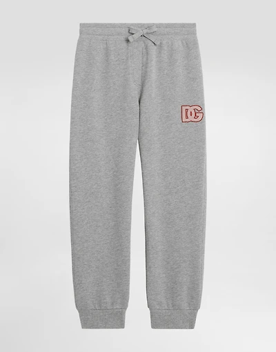 Oversized fleece trousers with DG embroidery