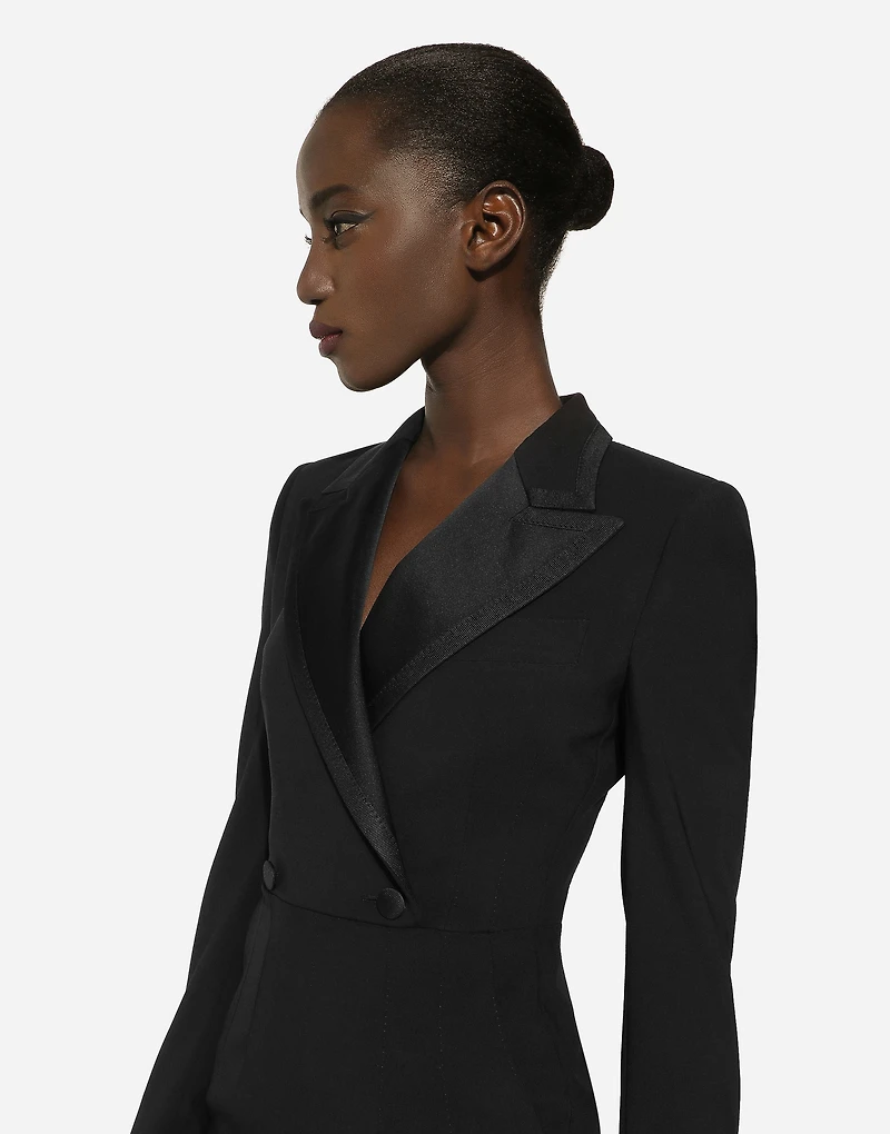Woolen calf-length coat dress