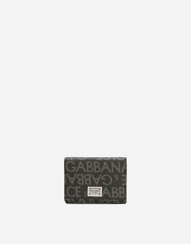 Coated jacquard French flap wallet