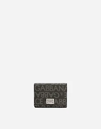 Coated jacquard French flap wallet