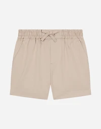 Gabardine shorts with branded label