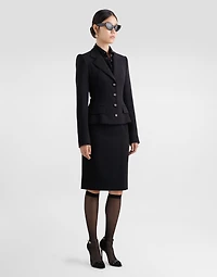 Wool midi pencil skirt with DG logo