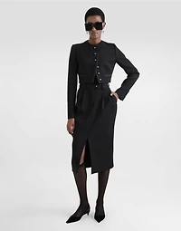 Cropped single-breasted wool jacket
