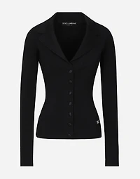 Short stretch viscose knit jacket with DG logo