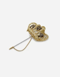 Royal Brooch 18-carat yellow and white gold, quartz and diamonds