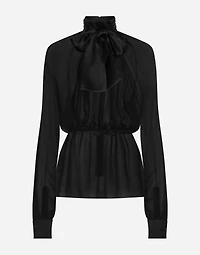 Chiffon pussy-bow blouse