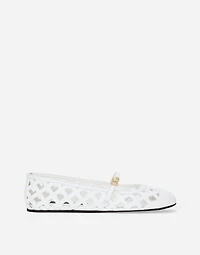 Openwork calfskin ballet flats
