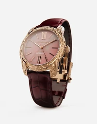 DG7 Gattopardo watch in red gold with pink mother of pearl