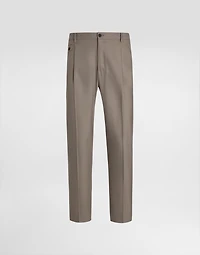 Double-fold wool canvas trousers