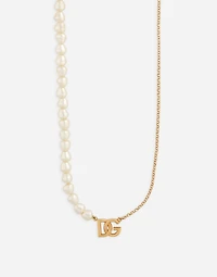 Link necklace with pearls and DG logo