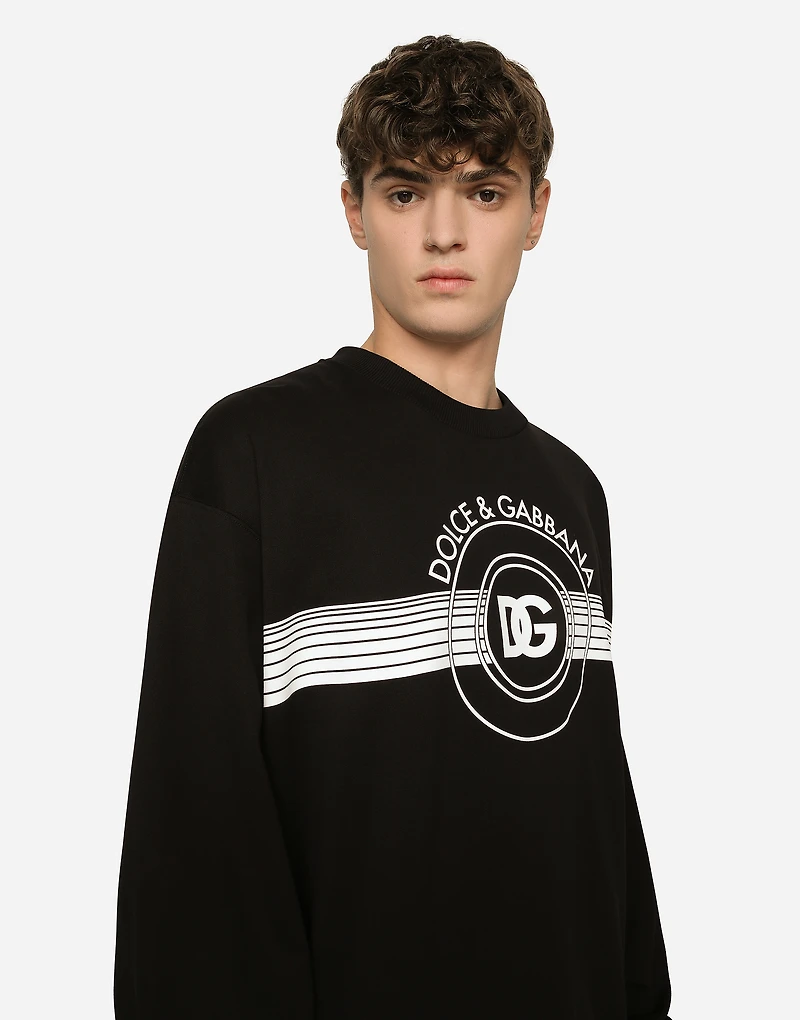 Jersey sweatshirt with DG logo print