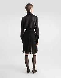 Pleated chiffon midi circle skirt
