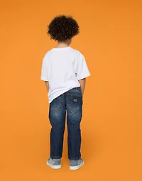 Blue wash stretch denim jeans