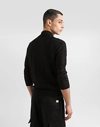 Silk polo-shirt with jacquard logo