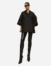 Short floral jacquard cape