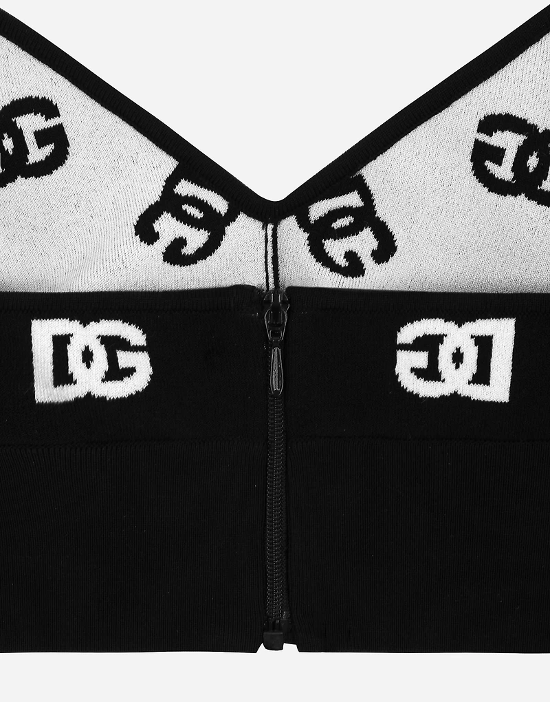 Viscose bralette top with jacquard DG logo