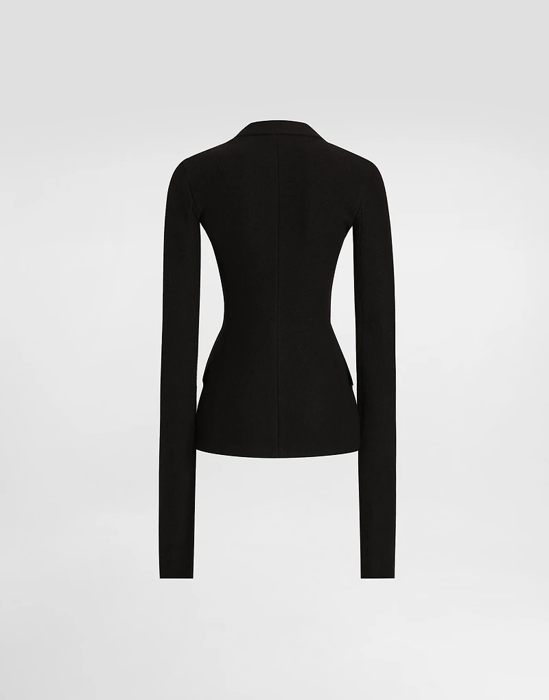 Double-breasted jacket inwool cloth