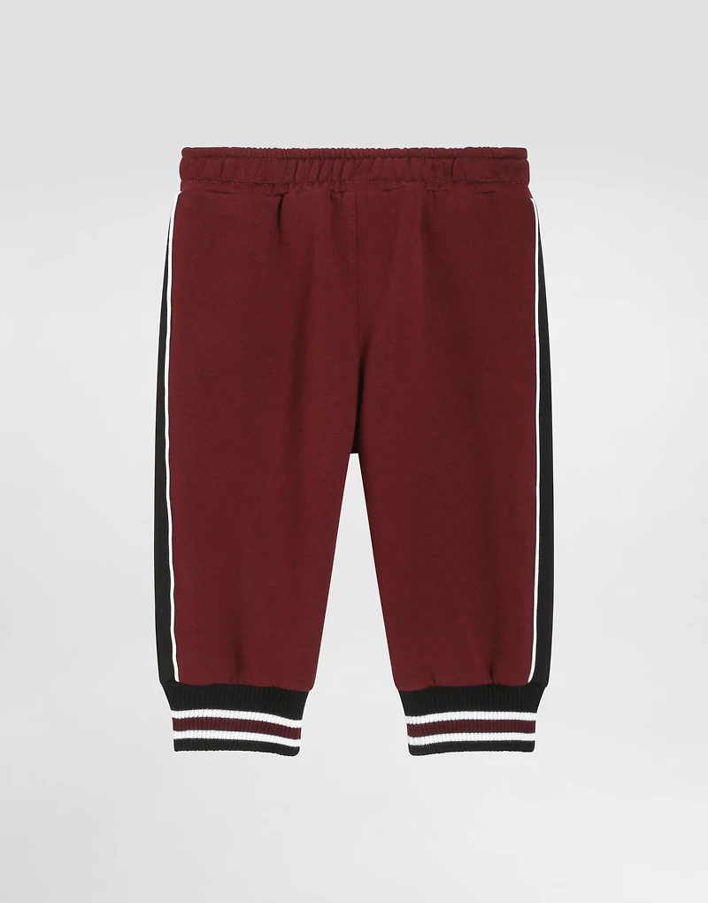 Fleece trousers with embroidered applications