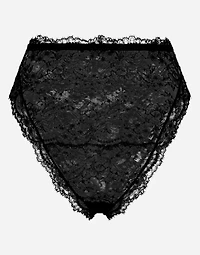 High-waisted Chantilly lace panties