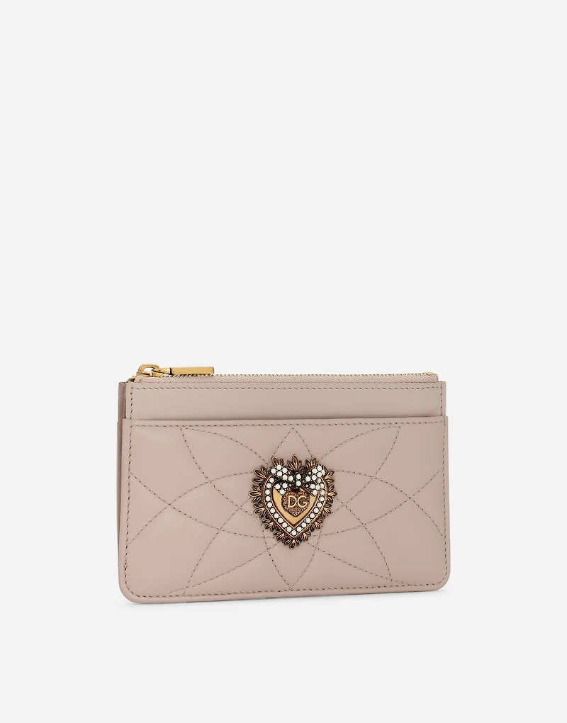 Medium Devotion card holder in quilted nappa leather