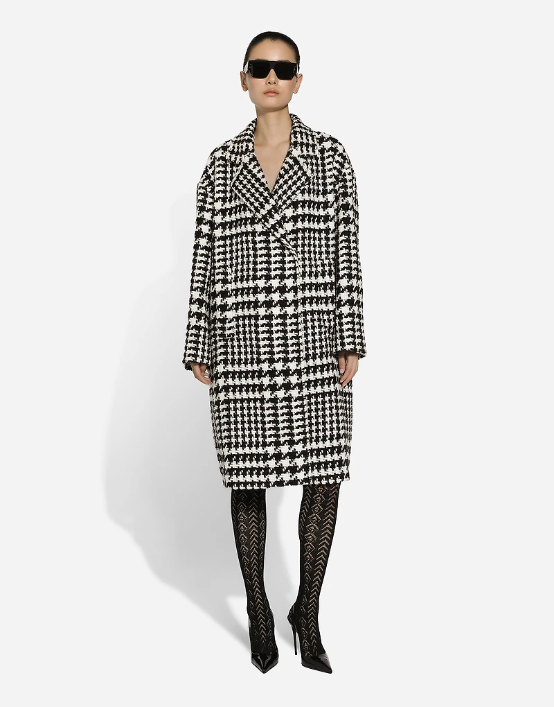 Oversize houndstooth coat