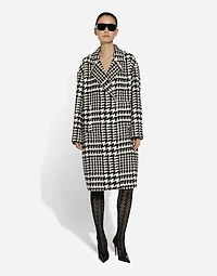 Oversize houndstooth coat