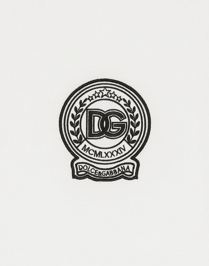 Cotton T-shirt with logo embroidery print